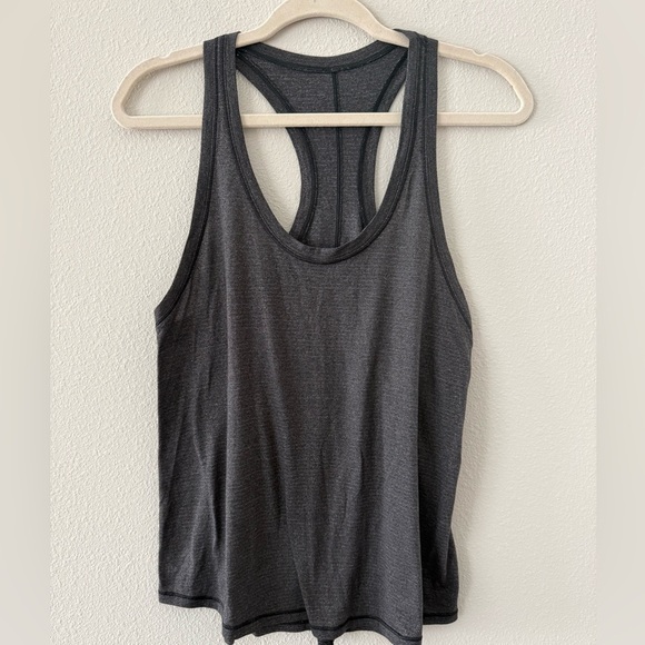 lululemon athletica Tops - Lululemon Athletica Charcoal Racerback Open Slit Back Tank Top